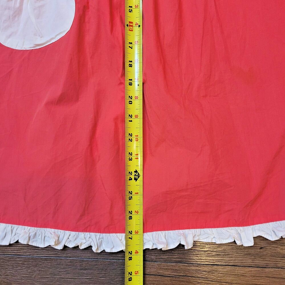 Rare Anthropologie Tea & Crumpets Red / Pink & White Hostess Apron Pocket Ruffle - Picture 10 of 11